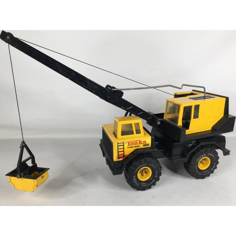 Tonka Vintage Construction Vehicle Lot 4 Turbo Diesel Crane Dump Truck Bulldozer - Picture 15 of 16